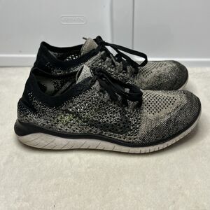 Nike Free RN Flyknit 2018 Oreo Shoes Women's 8.5 Black Running Athletic Sneakers